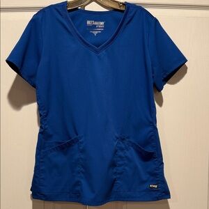 Grey's Anatomy Women's Short Sleeve Scrub Royal Blue Top